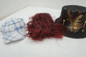 lot 415 image: Hat lot, Halloween hat and wig and Polaris cap