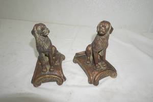 lot 421 image: vintage dog bookends 7.5 tall