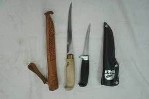 lot 426 image: 2 filet knives and sheaths
