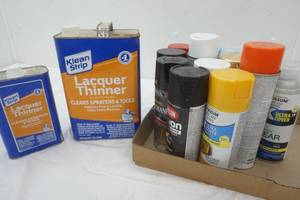 lot 439 image: large lot spray paint and lacquer thinner