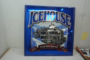 lot 99 image: Icehouse glass framed sign