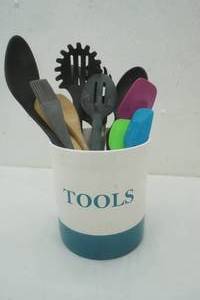 lot 551 image: Kitchen tool canister , tools