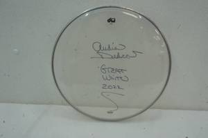 lot 599 image: autographed Snare drum cover
