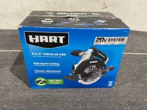 lot 115 image: HART 20-Volt 6-12-inch Battery-Powered Circular Saw (Battery Not Included)