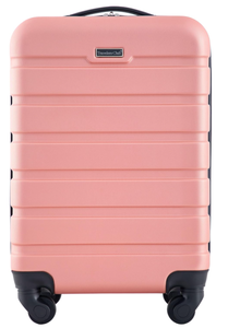 lot 124 image: Travelers Club 22 Hard Side Rolling Carry-on Travel Luggage - Rose Gold