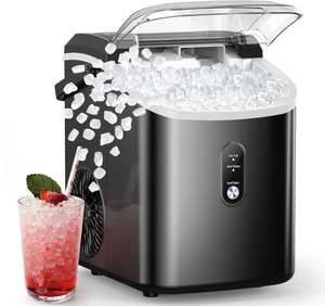 lot 126 image: AGLUCKY Nugget Ice Maker Countertop, Pebble Ice Maker with Soft Chewy Pellet Ice, 33lbs24H