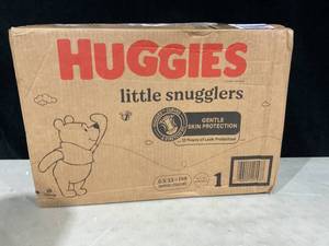 lot 329 image: 198PCS Baby Diapers Size 1 (8-14 lbs), Huggies Little Snugglers Newborn Diapers