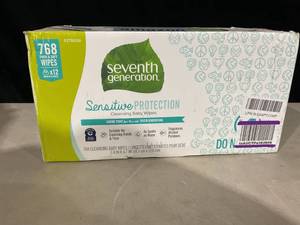 lot 345 image: LOT OF 12 Seventh Generation Baby Wipes, 768 count, Made for Sensitive Skin, Refill with Tape Seal