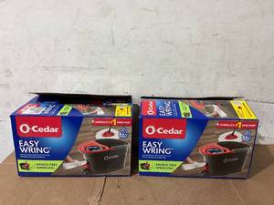 lot 201 image: LOT OF 2 O-Cedar EasyWring Spin Mop & Bucket System