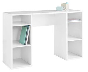 lot 209 image: Mainstays 4-Cube Storage Desk, White Grain