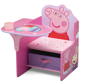 lot 410 image: Peppa Pig Chair Desk with Storage Bin by Delta Children