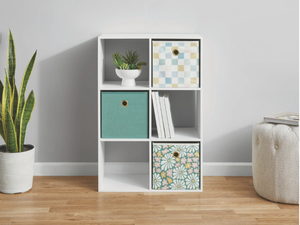 lot 412 image: Mainstays 11 6-Cube Storage Organizer, White