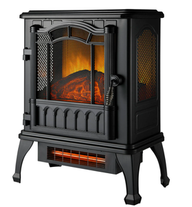 lot 504 image: Mainstays 2-Setting 3D Electric Stove Heater with Life-like Flame, Black