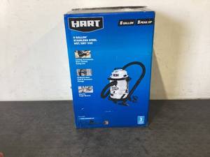 lot 516 image: HART 6 Gallon 5 Peak HP Stainless Steel WetDry Vacuum