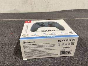 lot 158 image: PowerA Nano Enhanced Wireless Controller for Nintendo Switch - Grey-Neon