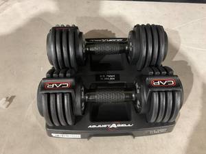 lot 365 image: CAP Barbell 12.5 lb Pair ADJUSTABELL Adjustable Dumbbell with Contoured Full Rotation Handle, Honeycomb Design