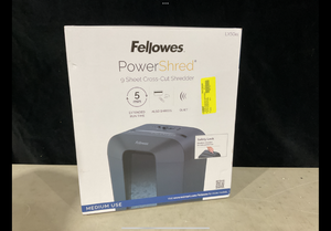 lot 376 image: Fellowes LX50-RS 9-Sheet Cross Cut Paper Personal Shredder