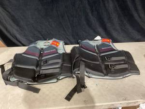 lot 594 image: LOT OF 2 Body Glove Adult Overboard Evoprene Ride PFD, Life Jacket and Vest, Unisex, Extra Large, Black