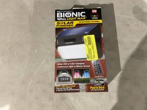 lot 602 image: Bell and Howell Bionic Wall Light Max Solar Light Color Changing with Remote Control