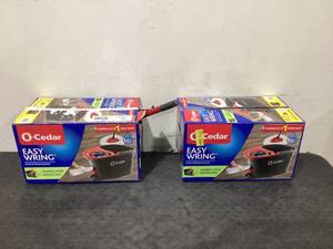 lot 527 image: LOT of 2 O-Cedar EasyWring RinseClean Microfiber Spin Mop & Bucket Floor Cleaning System