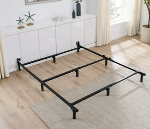lot 459 image: Mainstays 7 TwinFullQueen Size Adjustable Metal Bed Frame, Black