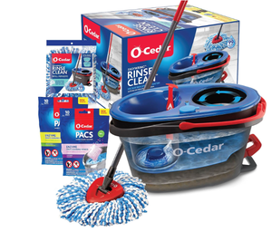 lot 521 image: O-Cedar EasyWring RinseClean Microfiber Spin Mop & Bucket Floor Cleaning System