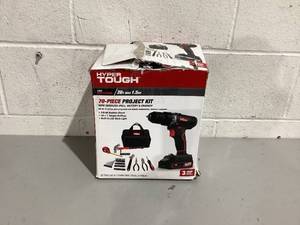 lot 465 image: Hyper Tough 20V Max 70-Piece Cordless Drill Project Kit- MISSING BATTERY