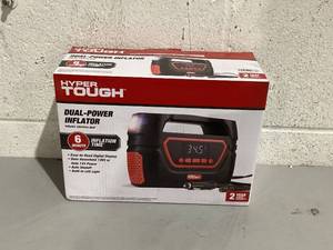 lot 498 image: Hyper Tough Dual Power Digital Inflator for P19565R15 Car Tire, Car-DC 12V or Home-AC 120V