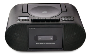 lot 218 image: Onn. Portable CDCassette Boombox with Bluetooth Wireless Technology
