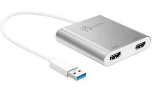 lot 262 image: j5create USB to HDMI Adapter - Dual HDMI USB 3.0 Multi-Monitor Cable  4K  1080p