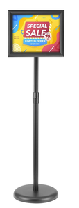 lot 313 image: VEVOR Pedestal Sign Holder, 8.5 x 11 Vertical and Horizontal Adjustable Poster Stand