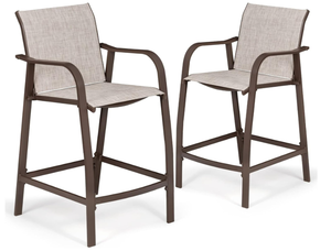 lot 322 image: 2PCS Pellebant Aluminum Outdoor Bar Stool Set, Patio Counter Height Stools & Bar Chairs All-Weather for Backyard