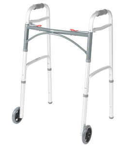 lot 331 image: Drive Medical PreserveTech Deluxe Two Button Folding Walker with 5 Wheels
