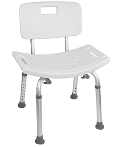 lot 343 image: Vaunn Tool-Free Assembly Adjustable Shower Chair Spa Bathtub Seat Bench with Removable Back