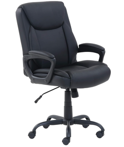 lot 351 image: Amazon Basics Classic Puresoft PU Padded Mid-Back Height Adjustable Office Computer Desk Chair with Armrest