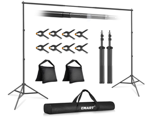 lot 353 image: EMART Backdrop Stand 10x7 Photo Studio Adjustable Background Stand Support Kit