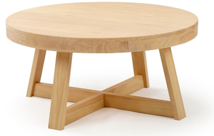 lot 355 image: PlankBeam Classic Round Coffee Table, 36 Farmhouse Coffee Table