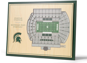 lot 368 image: YouTheFan NCAA Michigan State Spartans 5-Layer StadiumView 3D Wall Art