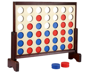 lot 600 image: Giant 4 in a Row Game Outdoor and Indoor  Wooden Four in A Row Game Jumbo for Adults and Kids