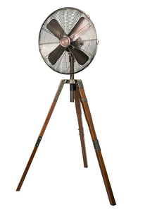 lot 143 image: Better Homes & Gardens 3 Speed Oscillating 16 in Stand Fan with Wood Tripod Legs