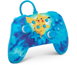 lot 157 image: PowerA Enhanced Nintendo Switch Wired Controller - Tie Dye Pikachu, Detachable 10ft USB Cable, Mappable Advanced Gaming Buttons, No Batteries Required
