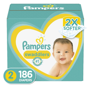 lot 285 image: Pampers Diapers, Size 2, 186 count