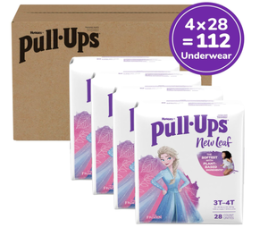 lot 295 image: Pull-Ups New Leaf Girls Disney Frozen Potty Training Pants, 3T-4T (32-40 lbs), 112 Ct (4 packs of 28)