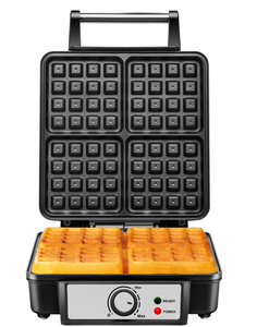 lot 537 image: Chefman 4-Slice Belgian Waffle Maker with Adjustable Temperature and Nonstick Plates - Black