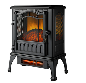 lot 540 image: Mainstays 2-Setting 3D Electric Stove Heater with Life-like Flame, Black