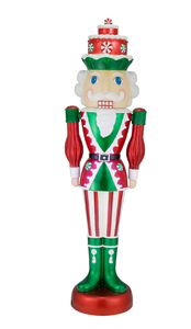 lot 553 image: Peppermint Nutcracker with Music and LED Illumination, 72 in, 6 ft, by Holiday Time