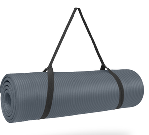 lot 606 image: Pure Fitness 12mm Ultra Thick Fitness Exercise Mat with Carry Strap, Charcoal