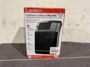 lot 92 image: Lasko 1500W Cyclonic Ceramic Console Electric Space Heater with Timer, CC24925