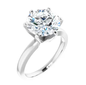 4.56 Carat Round Brilliant Cut Diamond 6 Prong Tiffany Style Solitaire 14k White Gold Ring. IGI Certification.