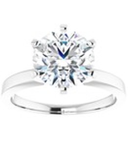 3.01 Carat Round Brilliant Cut Diamond 6 Prong Tiffany Style Solitaire 14K White Gold Ring. IGI Certification.